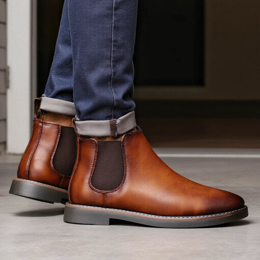 Herre Chelsea Ankelstøvler – Klassisk Slip-On Dress Stil