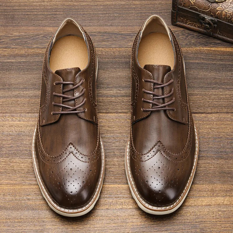 Herre Klassiske Brogue Oxford Sko – Formelt Wingtip Design