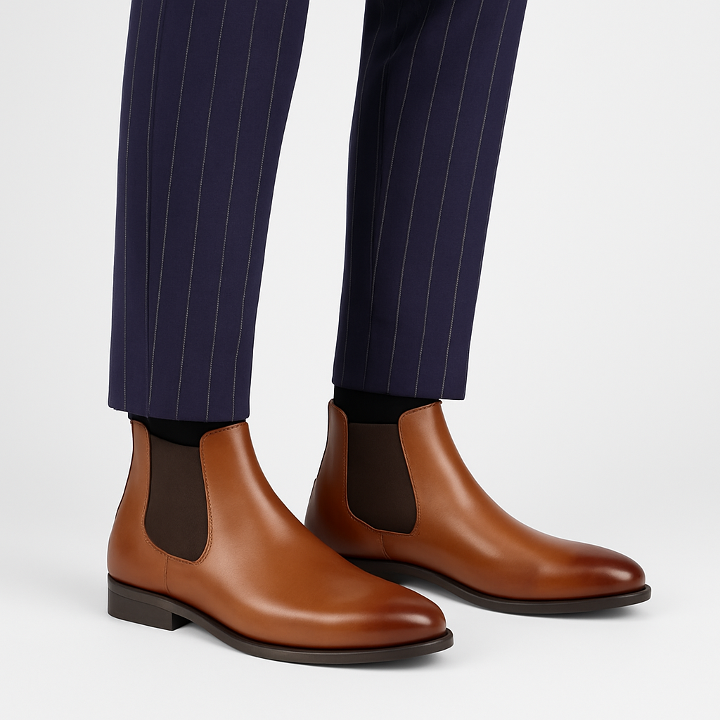 Herre Classic Chelsea Støvler – Høj Ankel Slip-On Design