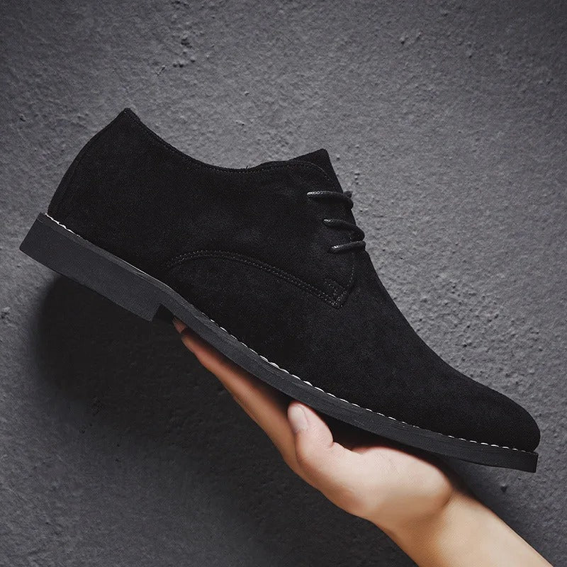 Herre Klassiske Snørebånd Dress Sko – Smart Suede Design til Bryllupper og Formelle Anledninger