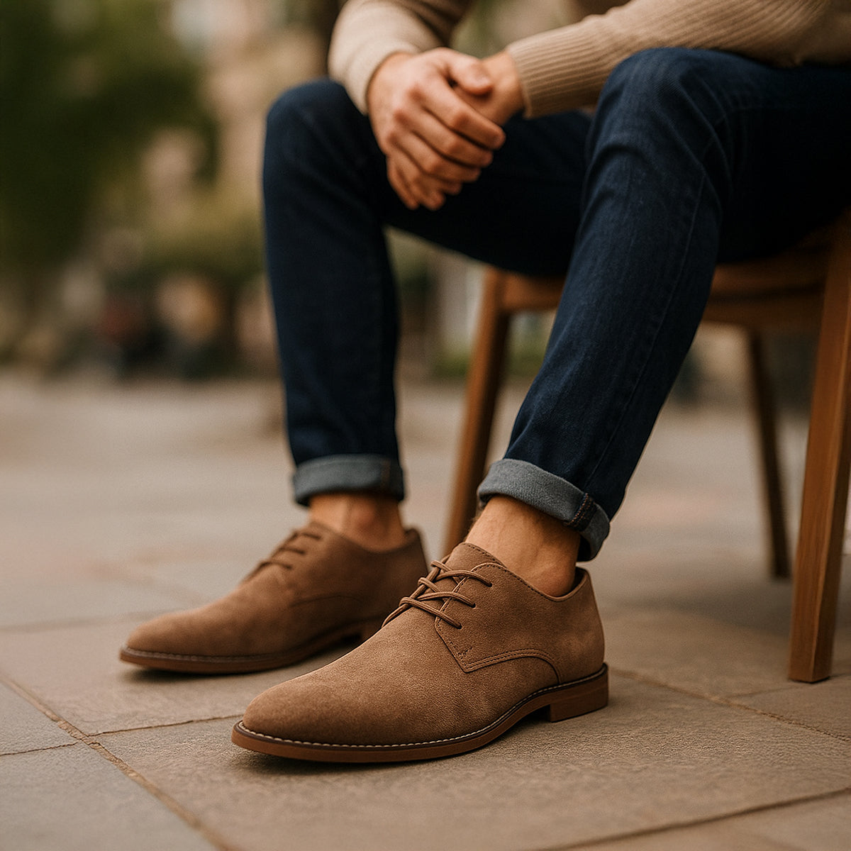 Herre Klassiske Snørebånd Dress Sko – Smart Suede Design til Bryllupper og Formelle Anledninger