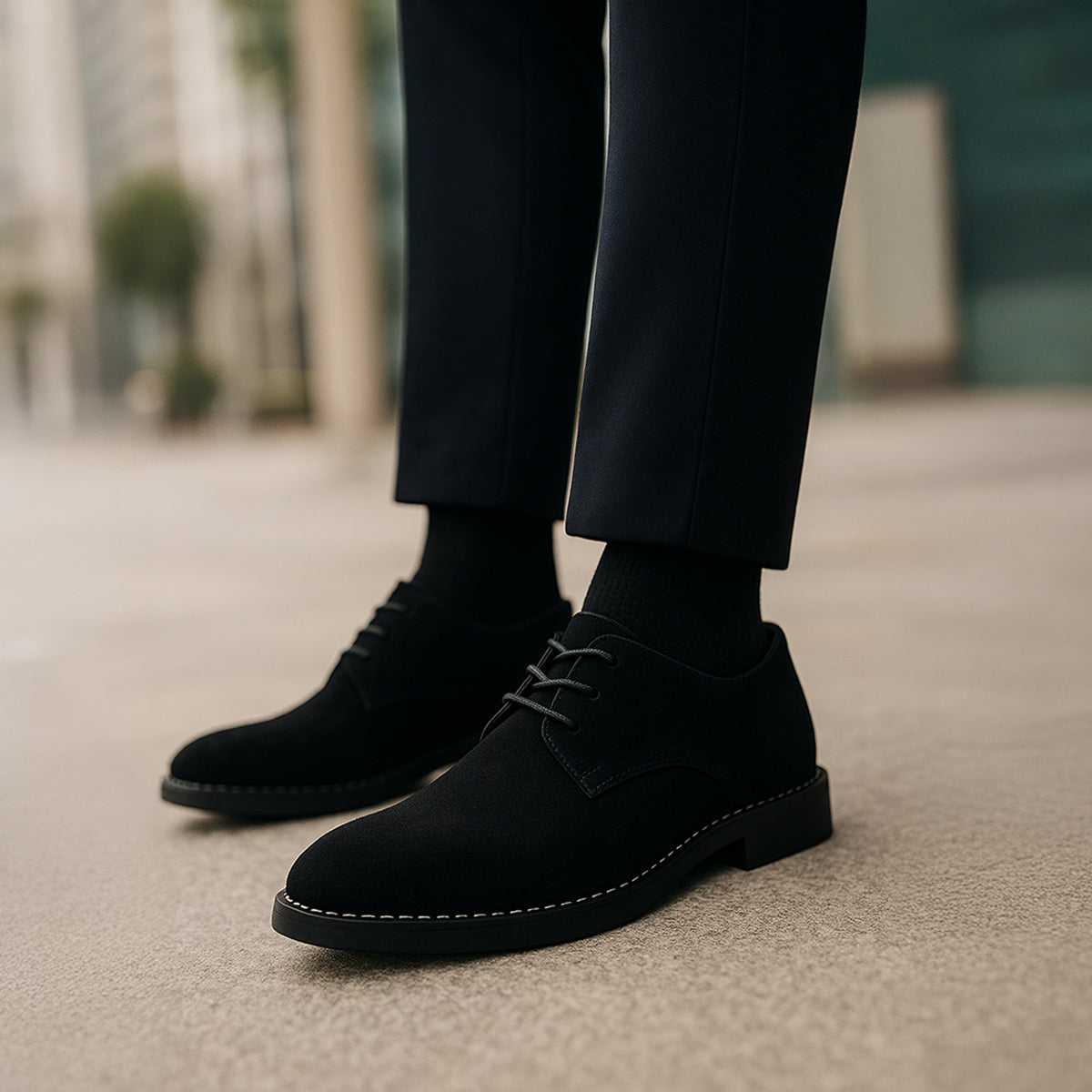 Herre Klassiske Snørebånd Dress Sko – Smart Suede Design til Bryllupper og Formelle Anledninger