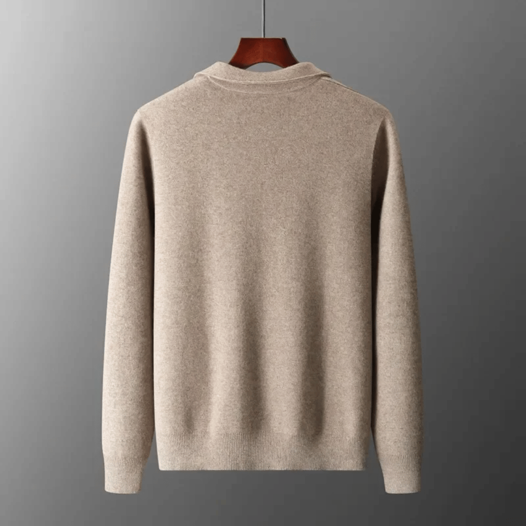Herre Collared Zip-Up Strik Cardigan – Casual Smart Lag-jakke