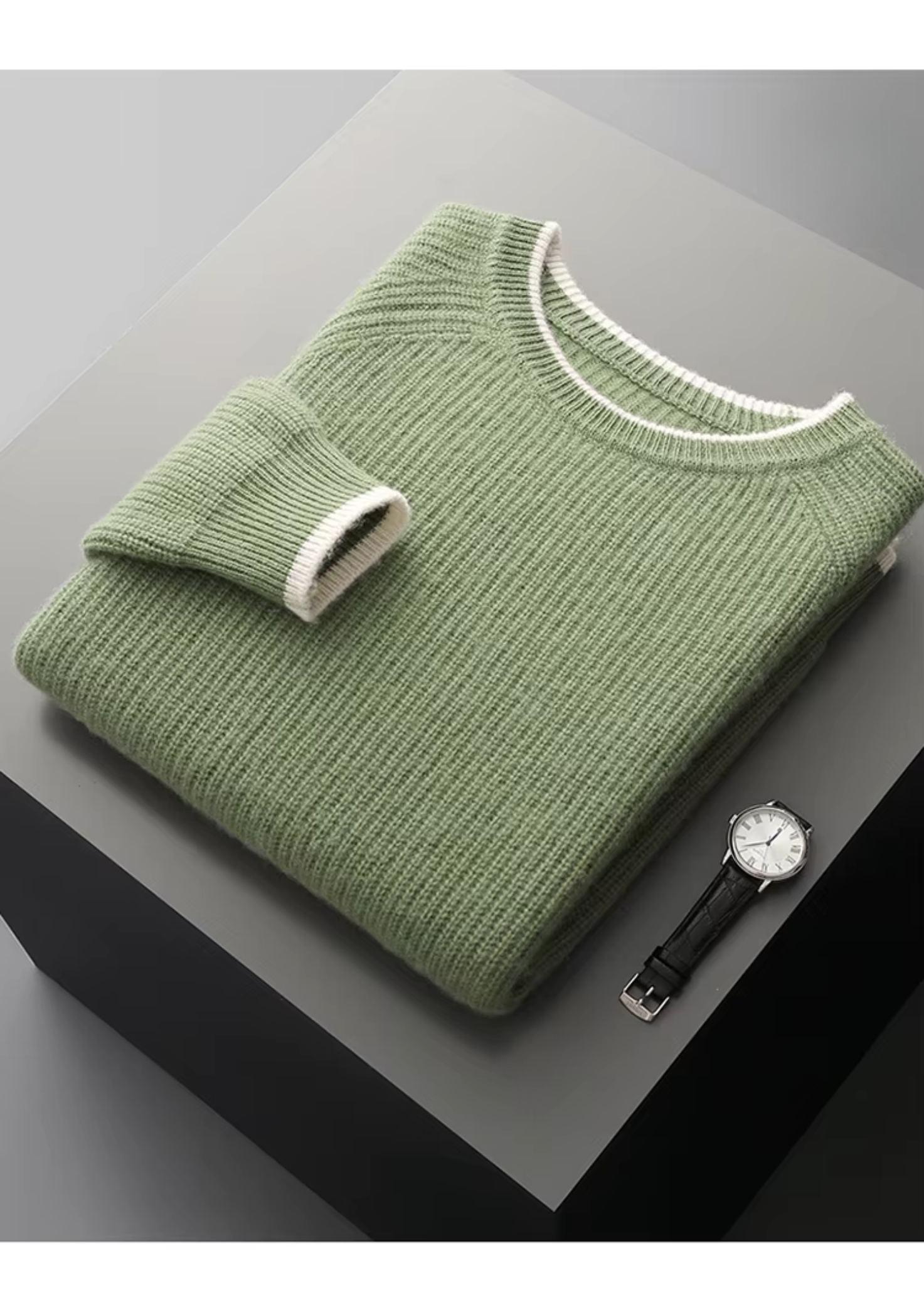 Herre Crew Neck Strikket Sweater – Årsæson Smart Casual Essential