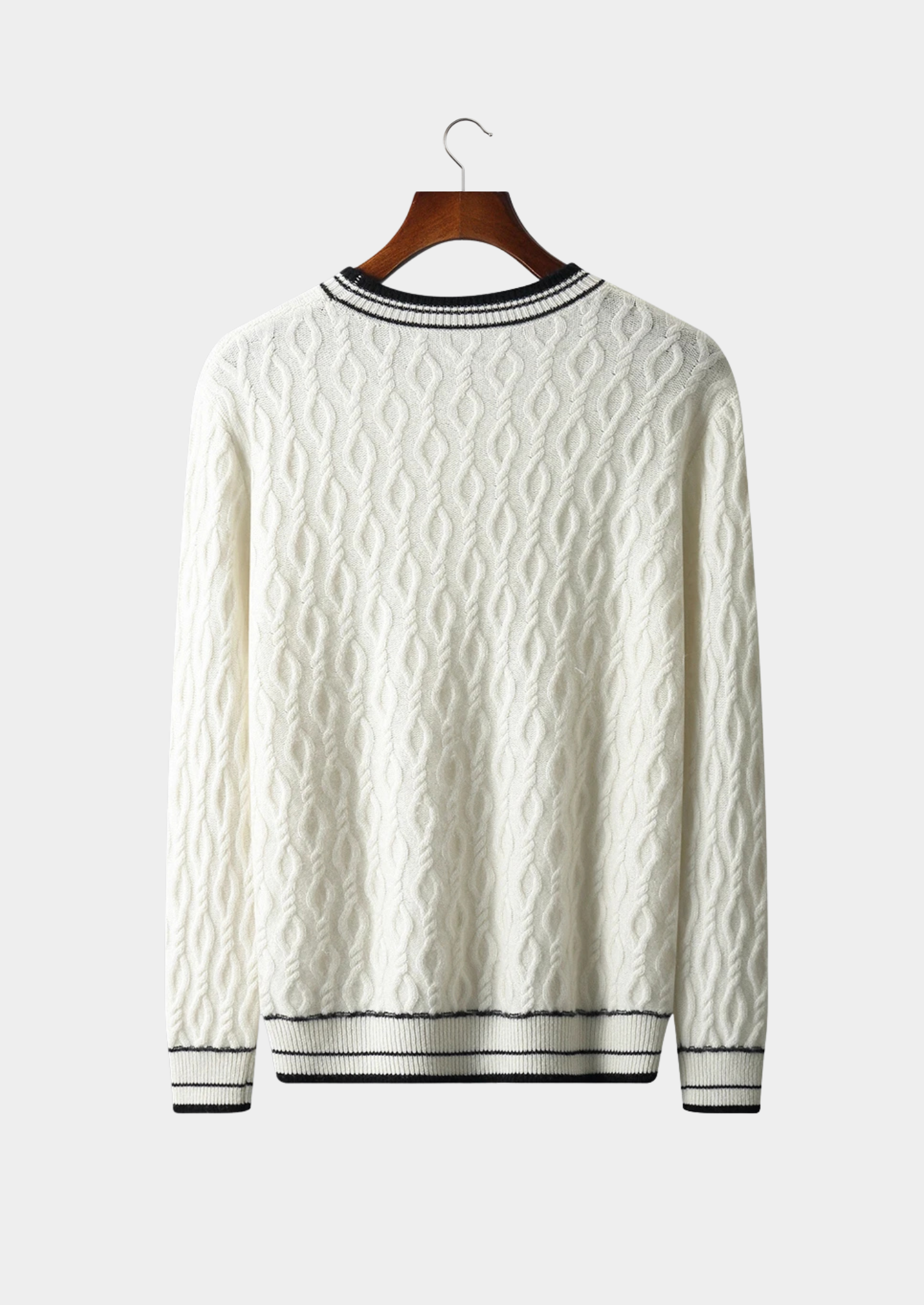 Herre Crew Neck Sweater med Stribet Kant – Raffineret Hverdagslag
