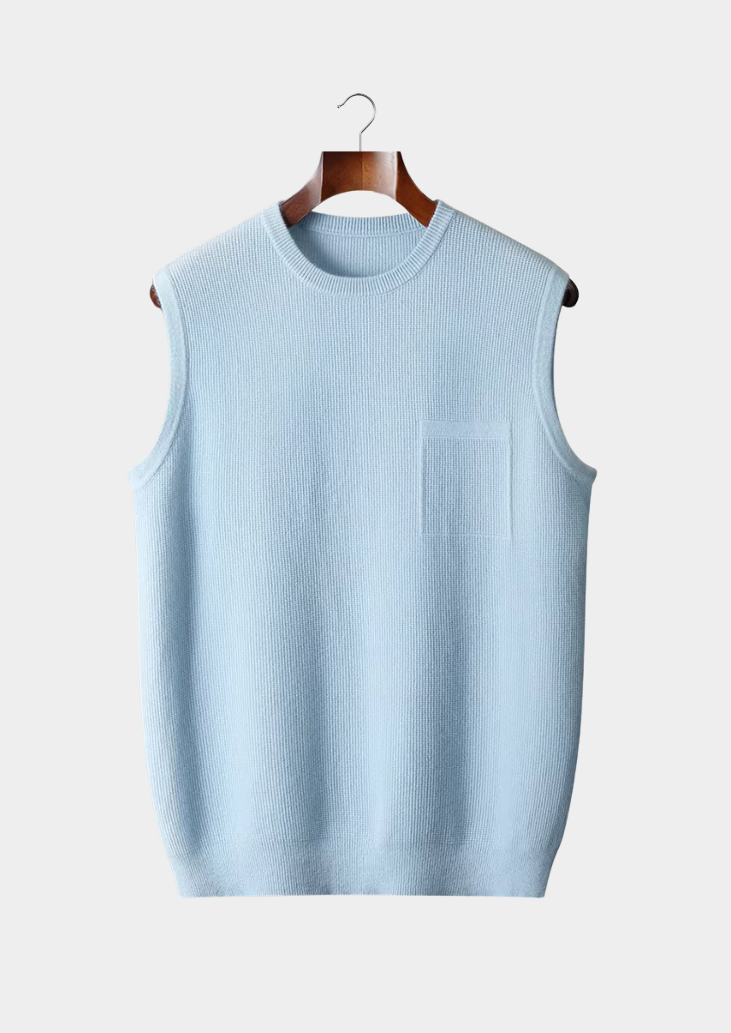Herre Crew Neck Vest – Minimalistisk Ærmeløs Lag