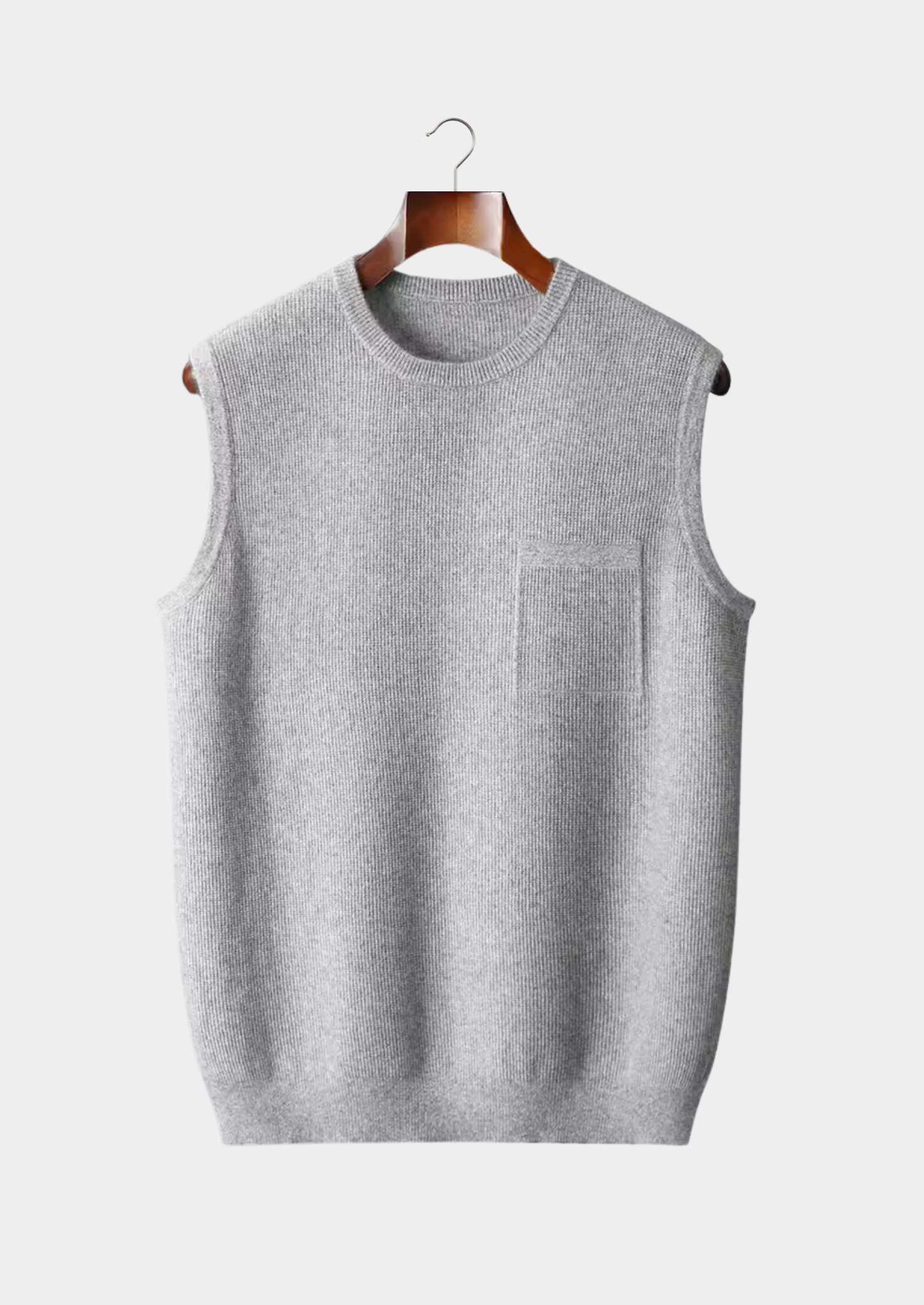 Herre Crew Neck Vest – Minimalistisk Ærmeløs Lag