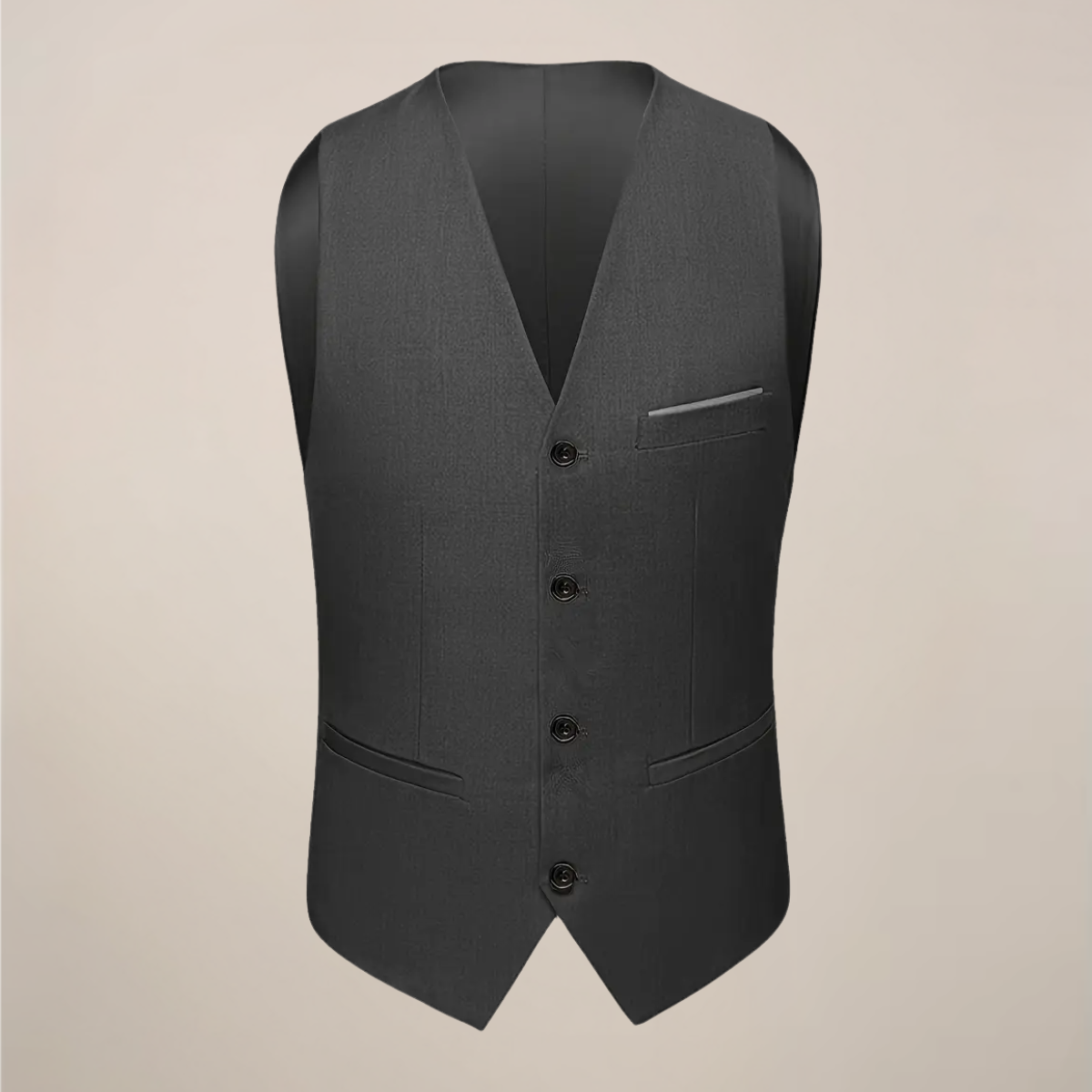 Mænds Mørkegrå Tre-delt Jakkesæt – Slim Fit Formelt Tuxedo til Bryllupper og Erhvervsarrangementer
