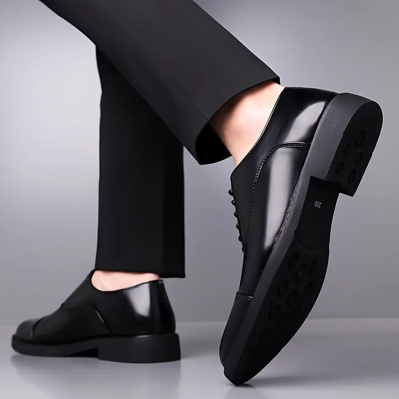 Mænds Glinsende Oxfords – Klassiske Snørebånds Forretningssko