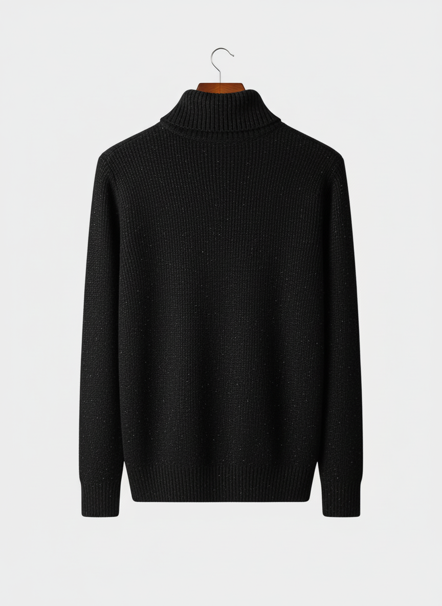 Herre Halv Lynlås Kabelstrik Sweater med Fold Krave – Årsæson Casual Lag