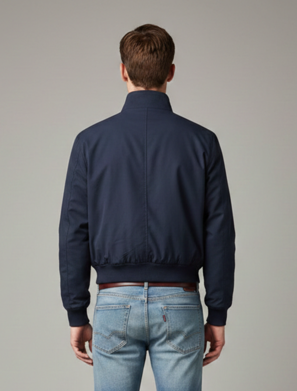 Herre Harrington Jakke – Zip-Front Bomber Stil med Ståkrave