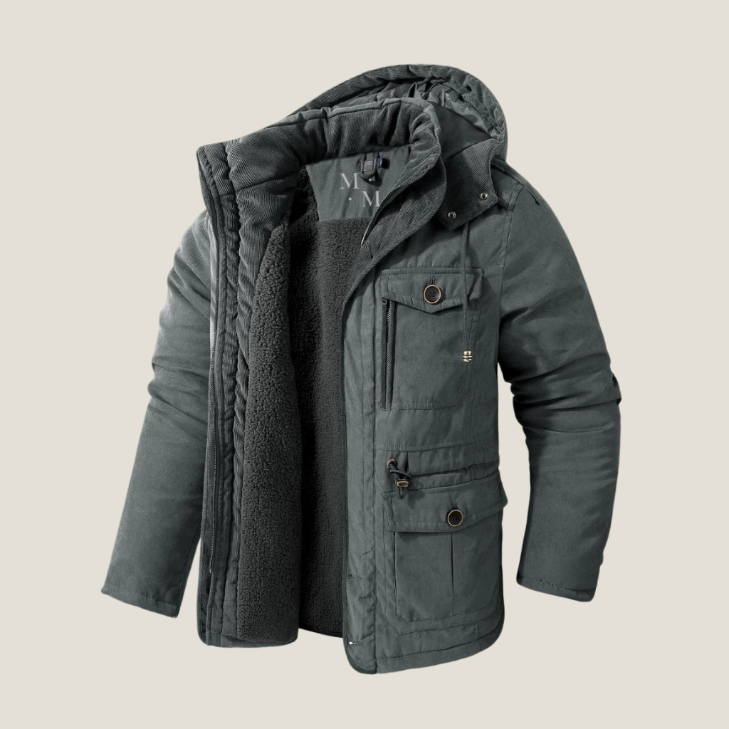 Herre Hættetrøje Vinterjakke – Isoleret Parka Stil med Multi-Lomme Design til Koldt Vejr