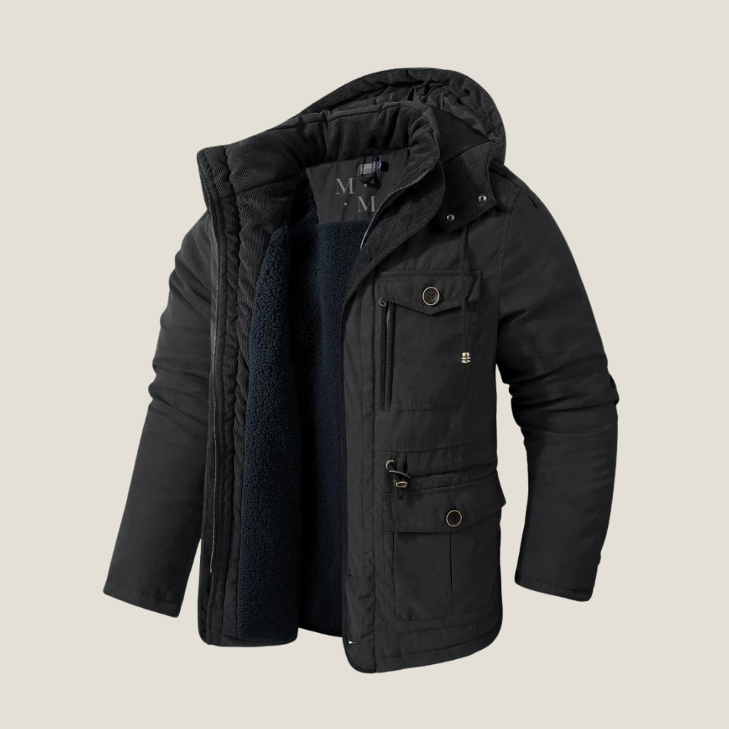 Herre Hættetrøje Vinterjakke – Isoleret Parka Stil med Multi-Lomme Design til Koldt Vejr