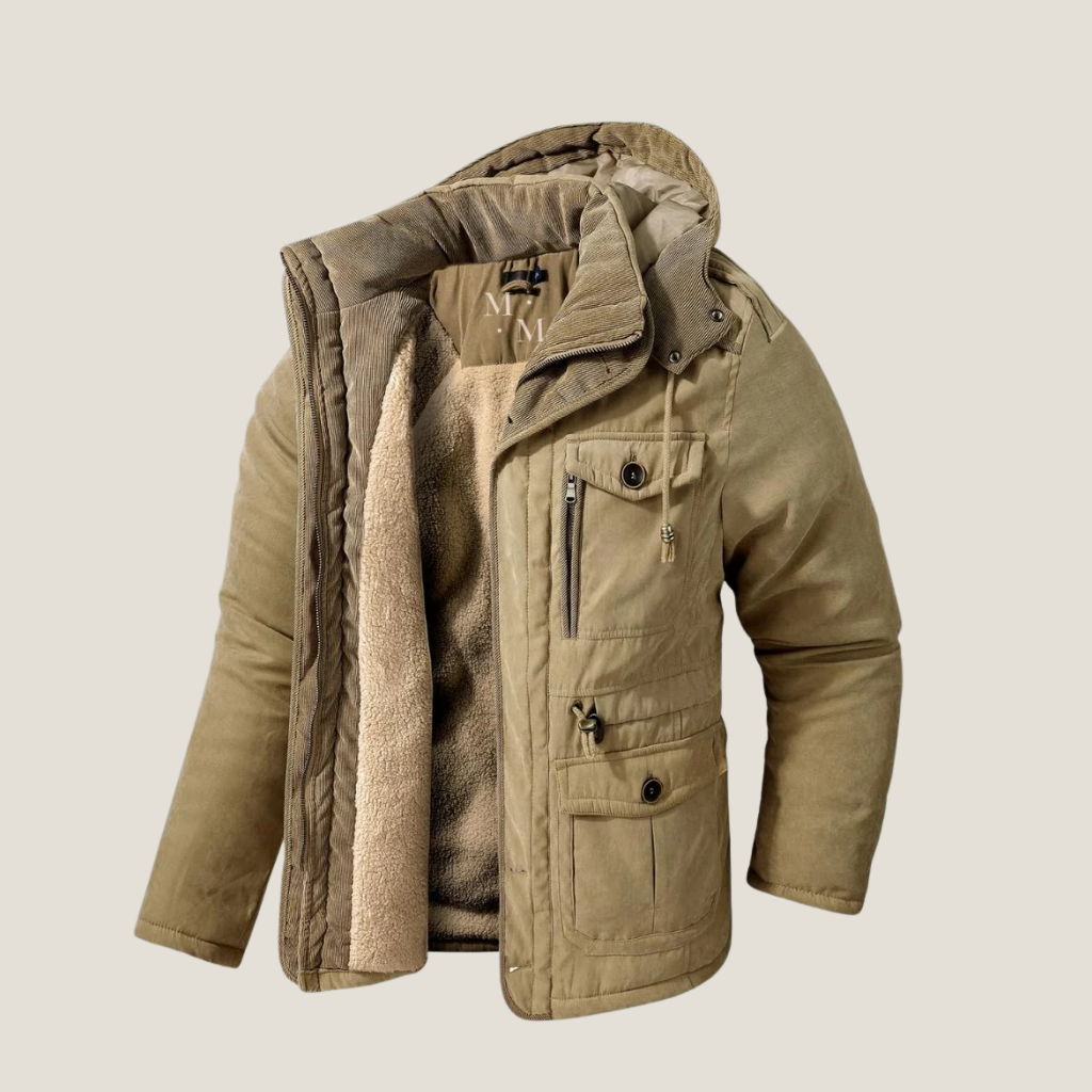 Herre Hættetrøje Vinterjakke – Isoleret Parka Stil med Multi-Lomme Design til Koldt Vejr