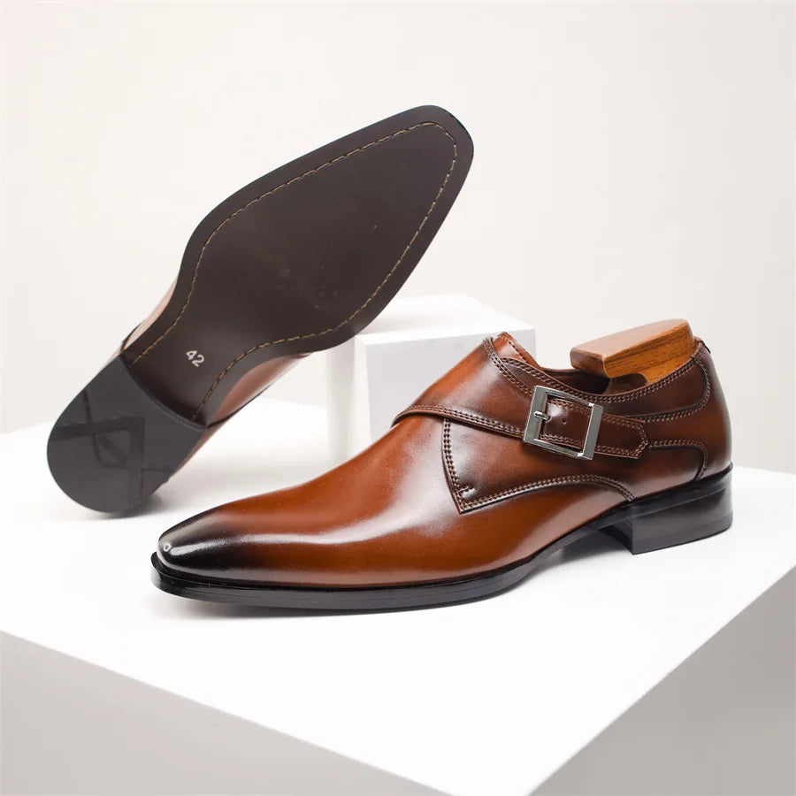 Herre Italienske Monk Strap Dress Shoes – Klassisk Spænde Detalje