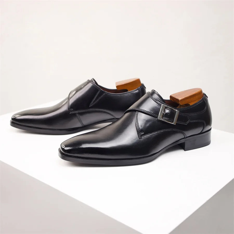 Herre Italienske Monk Strap Dress Shoes – Klassisk Spænde Detalje