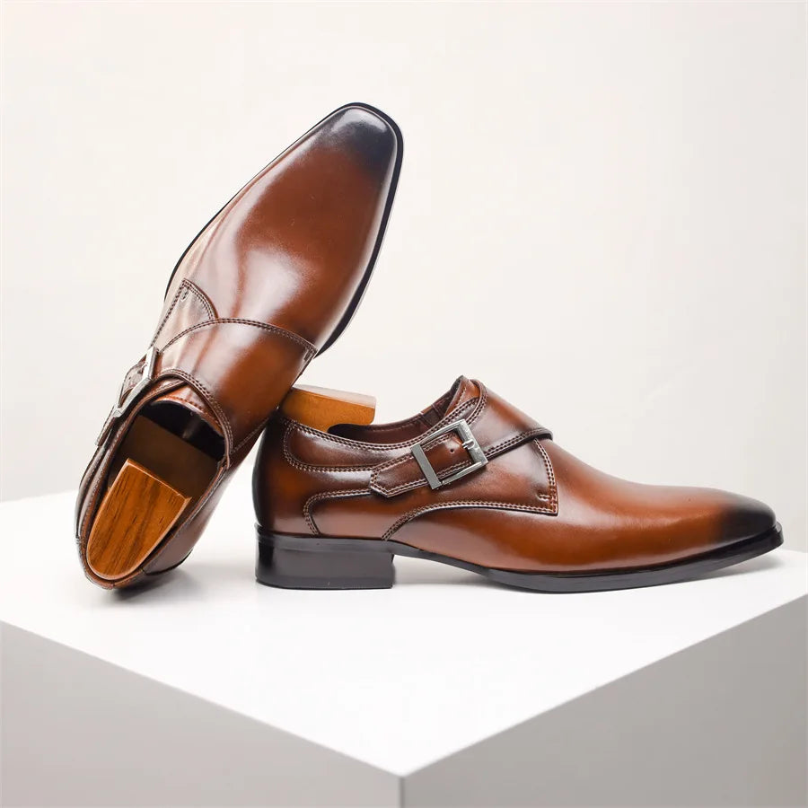 Herre Italienske Monk Strap Dress Shoes – Klassisk Spænde Detalje