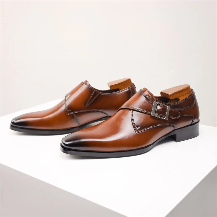 Herre Italienske Monk Strap Dress Shoes – Klassisk Spænde Detalje