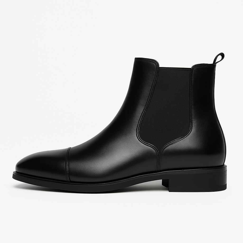 Herre Faux Læder Chelsea Støvler – Cap Toe, Elastisk Gusset