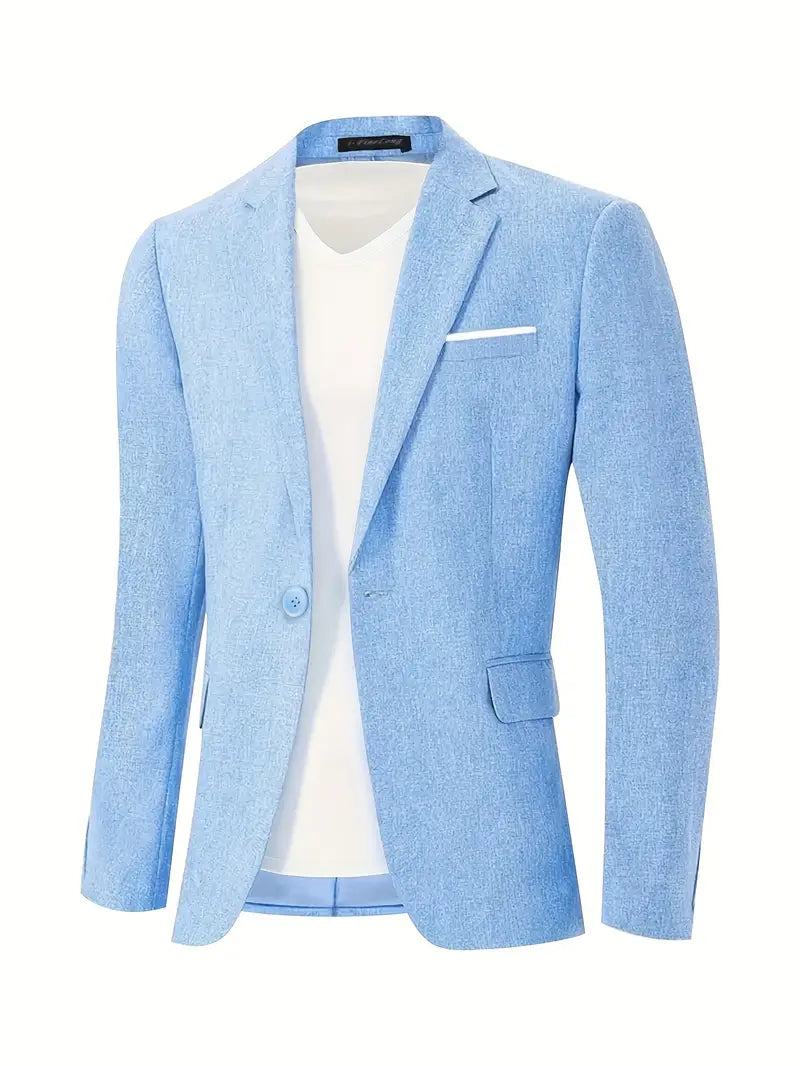Herre Casual Blazer – Enkeltknappet Vintage Stil Jakke