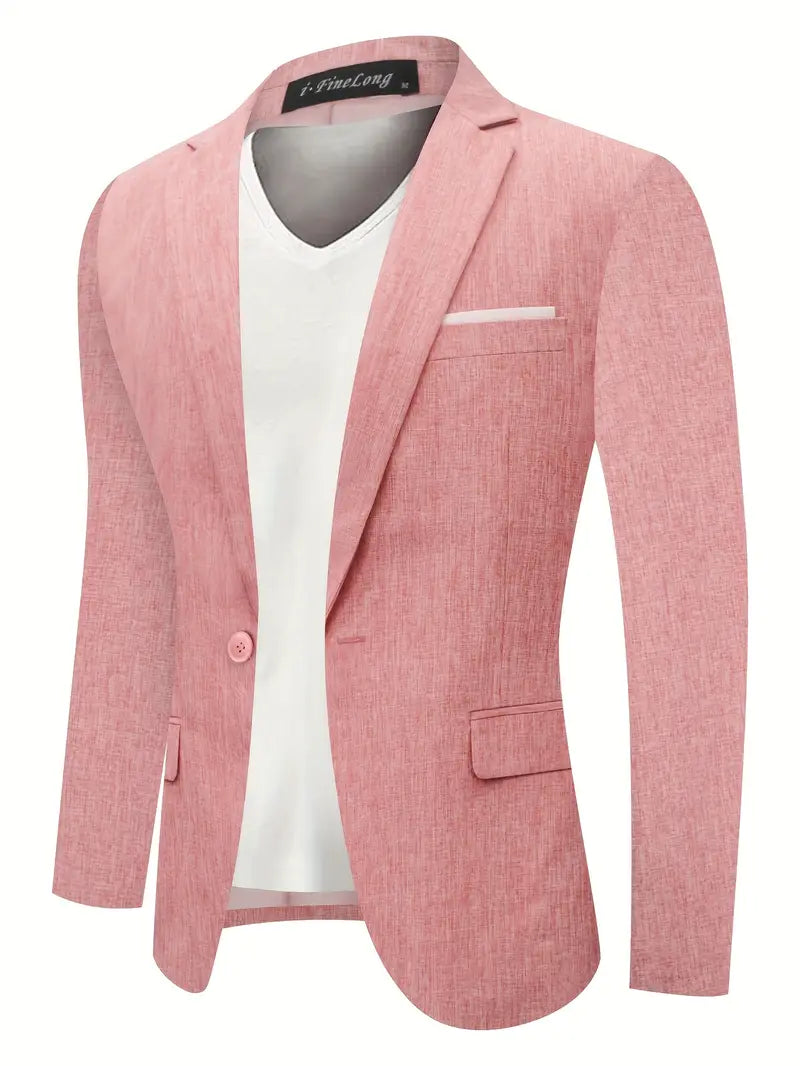 Herre Casual Blazer – Enkeltknappet Vintage Stil Jakke
