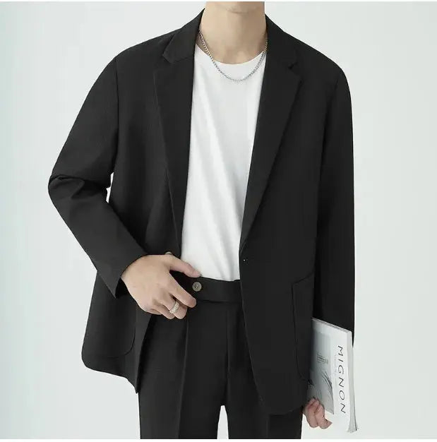 Herre Moderne Minimalistisk Jakkesæt Sæt – Skræddersyet Pasform – Strømlinet Design – Formelt To-Delt