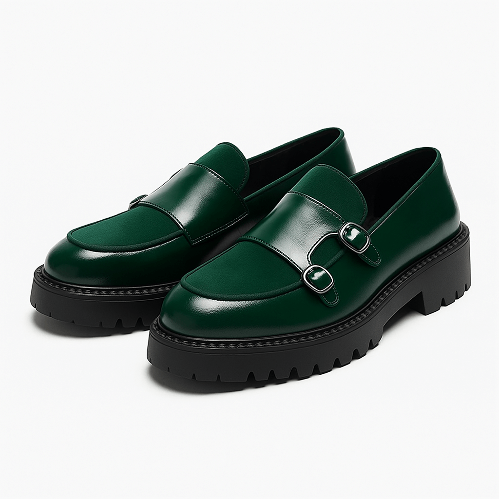 Herre Monk Strap Loafers – Moderne Dress Shoes med Dobbelt Spænde