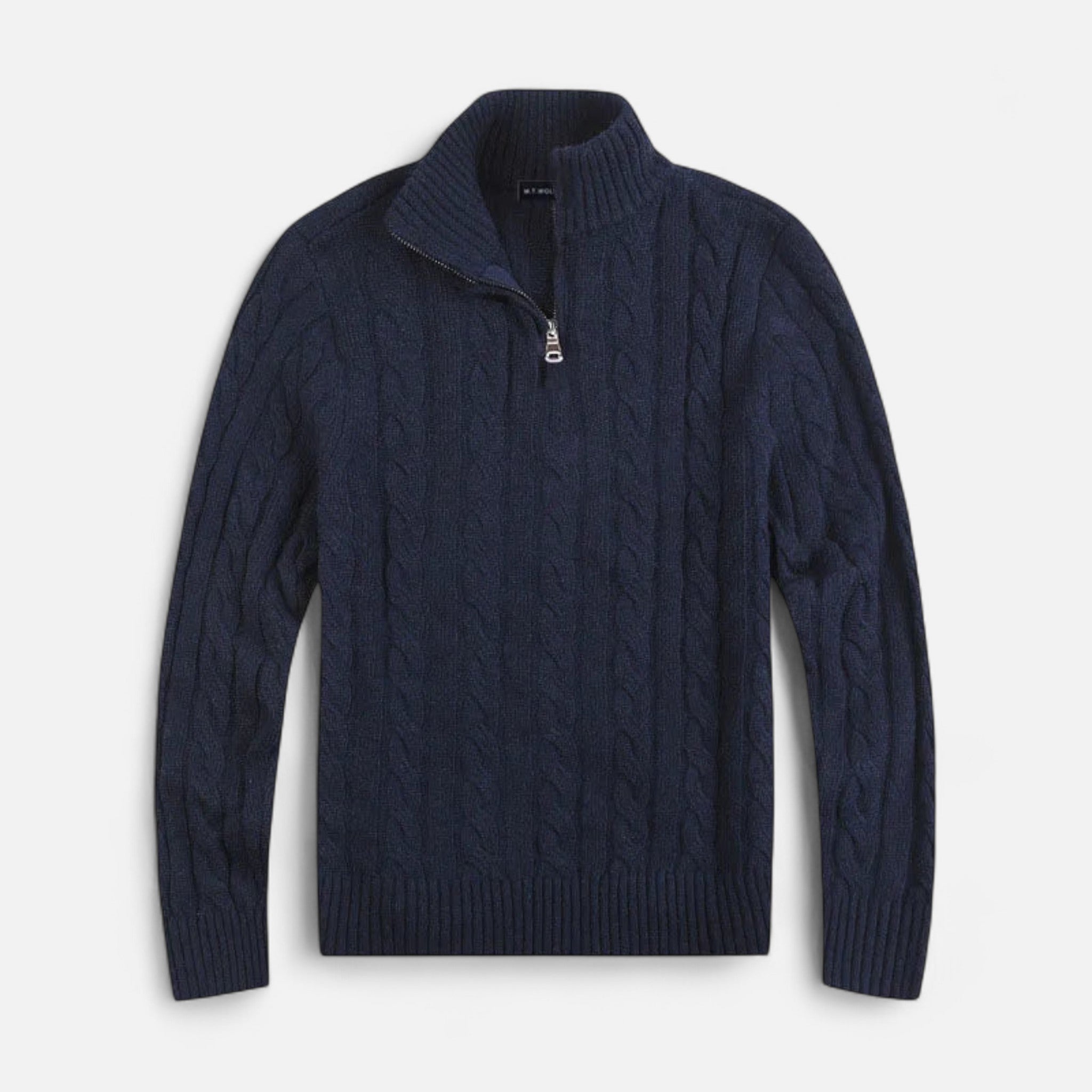 Herre Åben-Front Sweater med Subtil Syning Detaljer – Moderne Lag-på-Lag Stykke