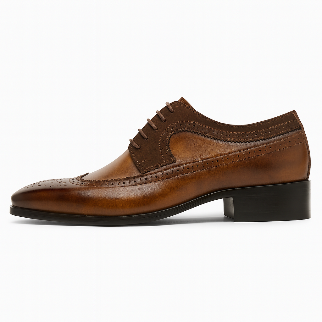 Herre Oxford Dress Sko med Wingtip Brogue Detaljer – Formelle og Smart Casual