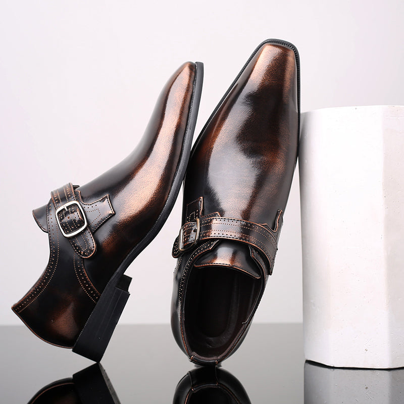 Herre Patent Monk Strap Sko – Poleret Finish – Enkelt Spænde