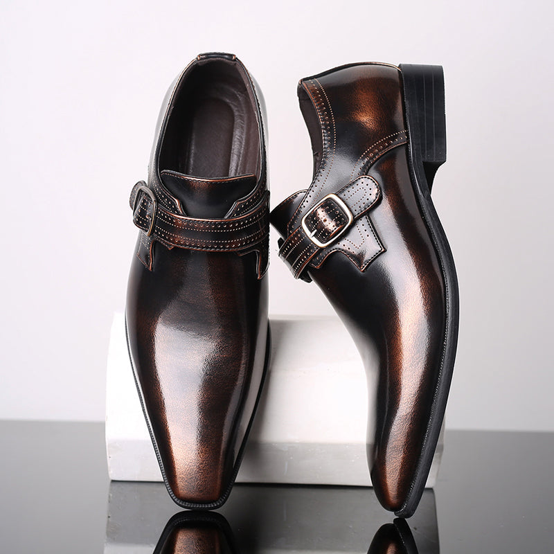 Herre Patent Monk Strap Sko – Poleret Finish – Enkelt Spænde