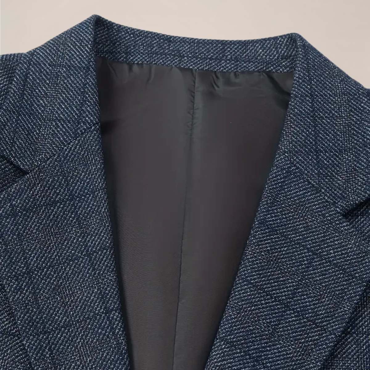 Herre Plaid Blazer – Skræddersyet Check Jakke med Slå-krave og Lommer