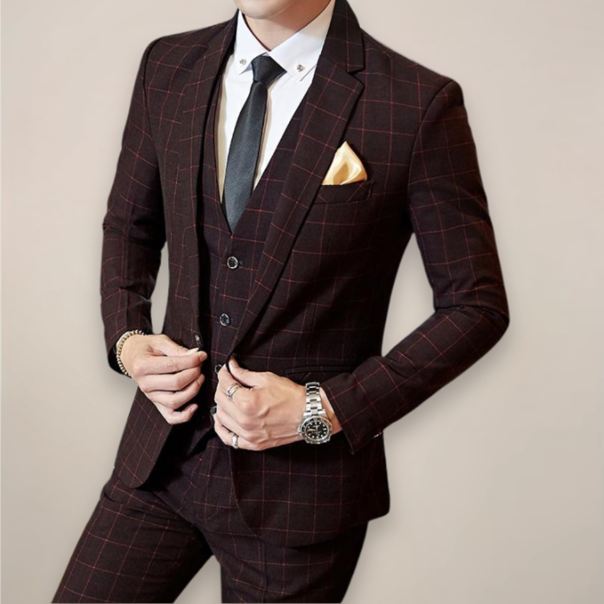 Herreskjorte i ternet – Slim Fit Ternede Blazer & Bukser