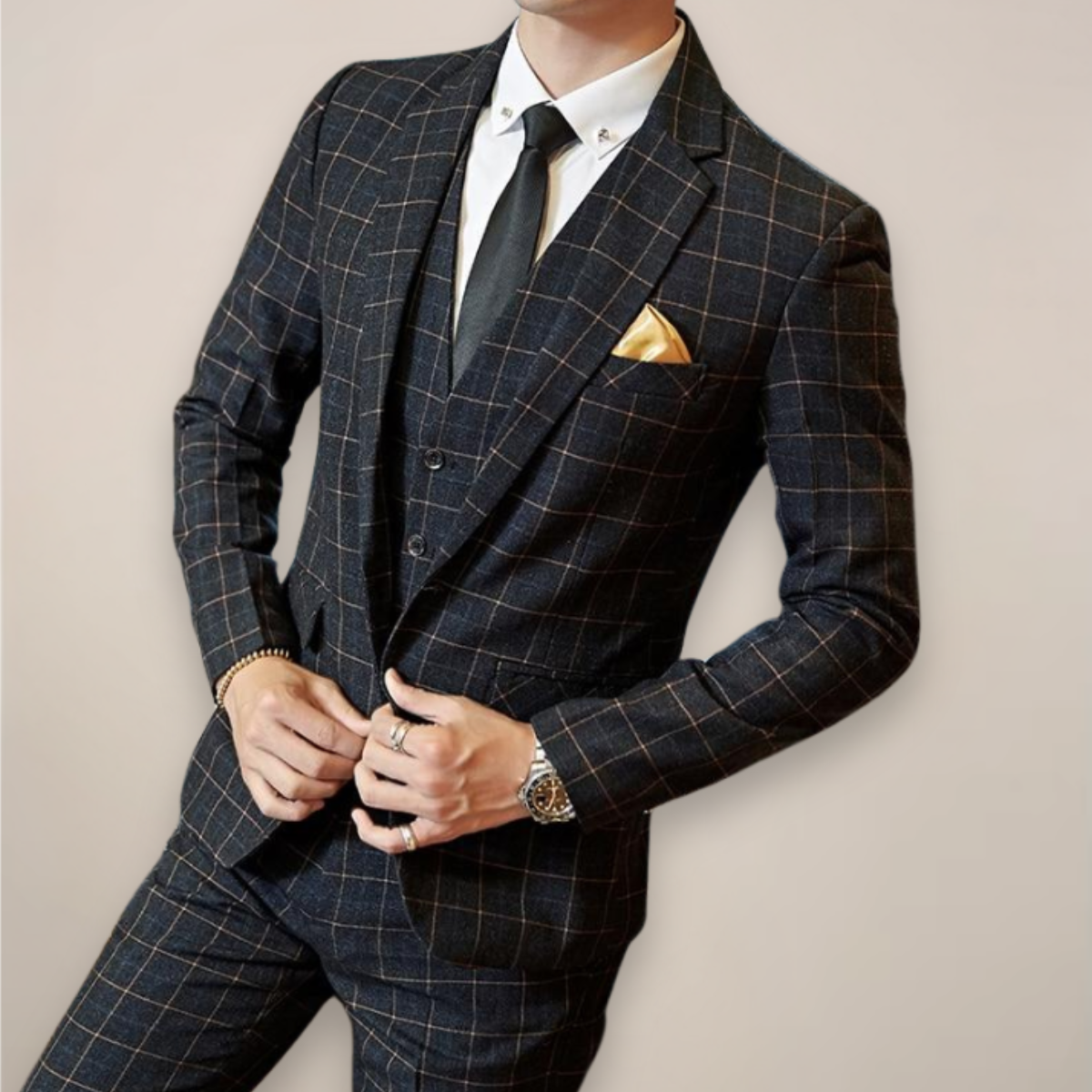 Herreskjorte i ternet – Slim Fit Ternede Blazer & Bukser