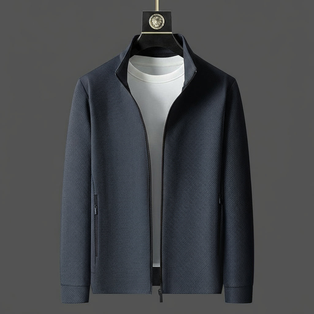 Herre Tracksuit Sæt – Lynlås Jakke og Taperede Joggers til Smart Casual Brug