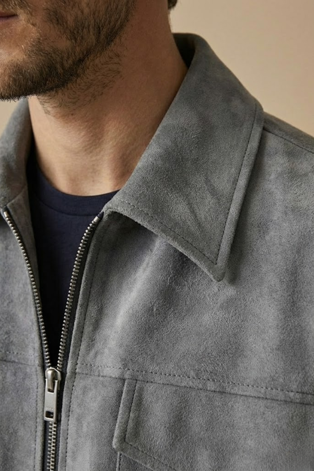 Herres afslappede zip-jakke – Utility-lomme design til hverdag