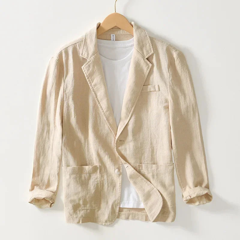 Herre Relaxed Linned Blazer – Smart-Casual Letvægtslag