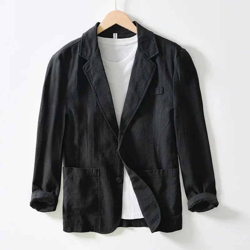Herre Relaxed Linned Blazer – Smart-Casual Letvægtslag