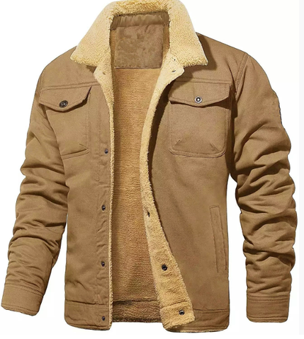 Herre Shearling Krave Fôret Jakke – Klassisk Vinter Ydertøj