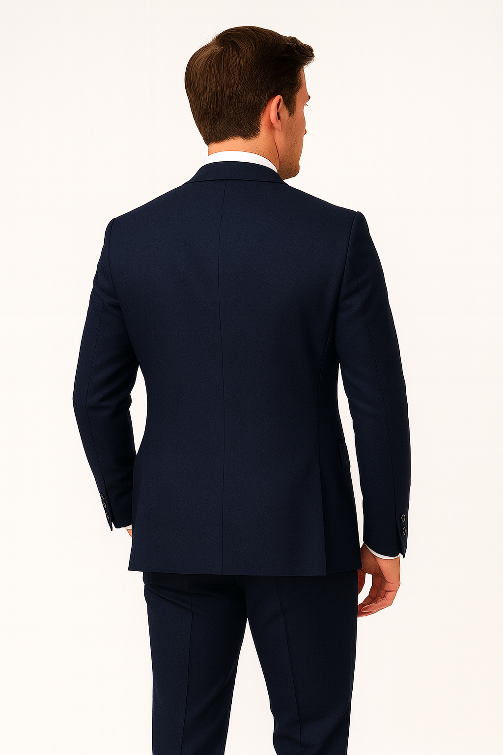 Herreslim-fit navyblå jakkesæt – Skræddersyet to-delt blazer og bukser