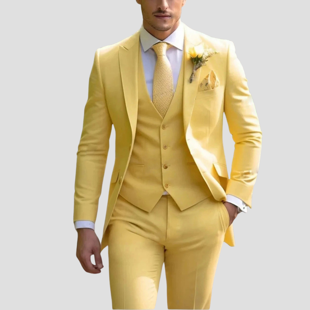 Herreslim-fit tre-delt jakkesæt – Skræddersyet, notch lapel
