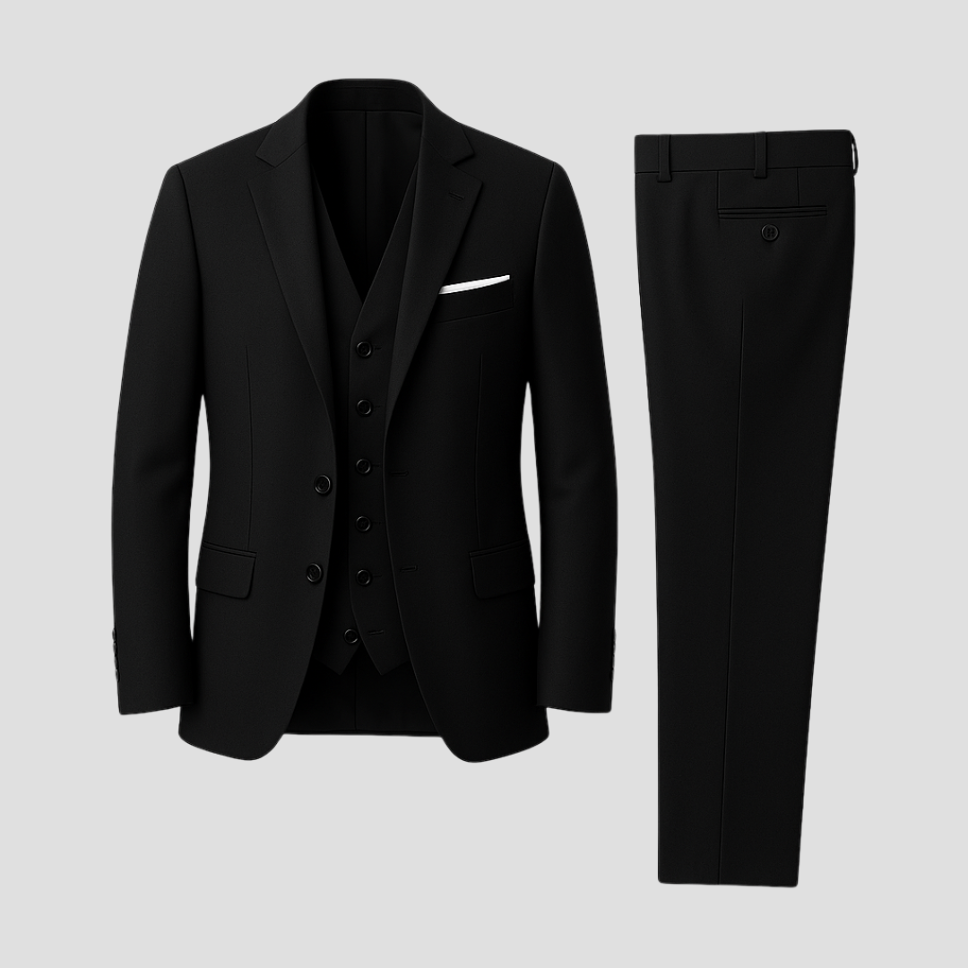 Herreslim-fit tre-delt jakkesæt – Skræddersyet, notch lapel