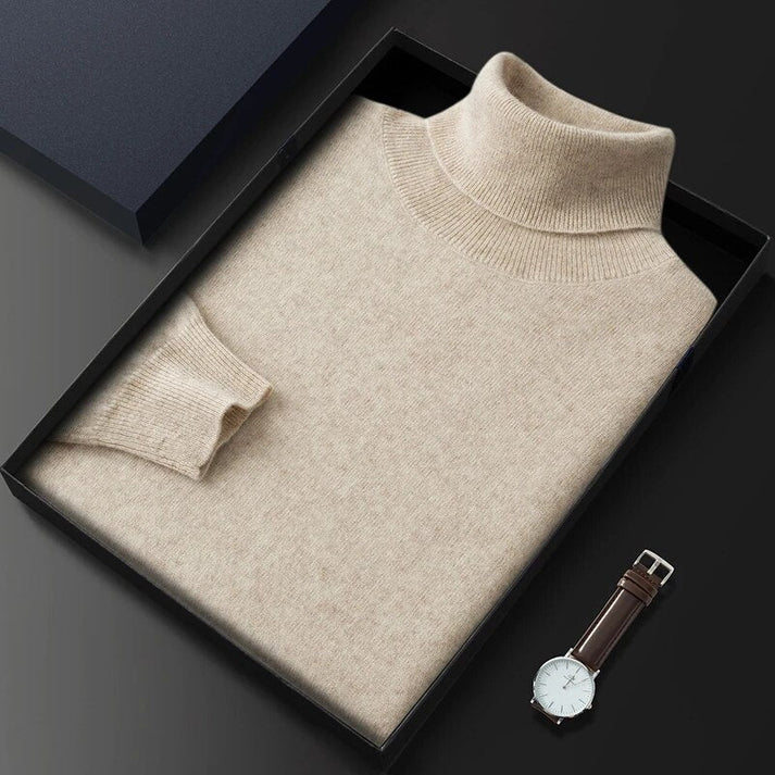Herre Turtleneck Sweater – Klassisk Slim Fit Strik