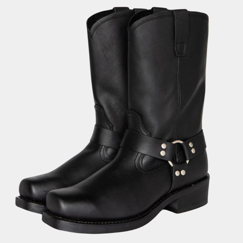 Kvinders Vintage Cowboy Støvler – Holdbart Western Seler Design med Klassisk Firkantet Tå