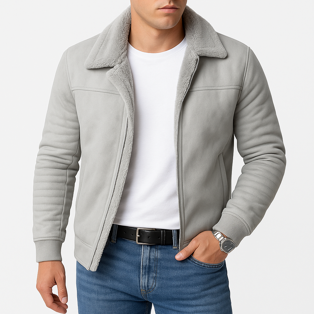 Michael Herre Pelskrave Jakke – Elegant Lynlås Frakke med Moderne Slim Fit Stil
