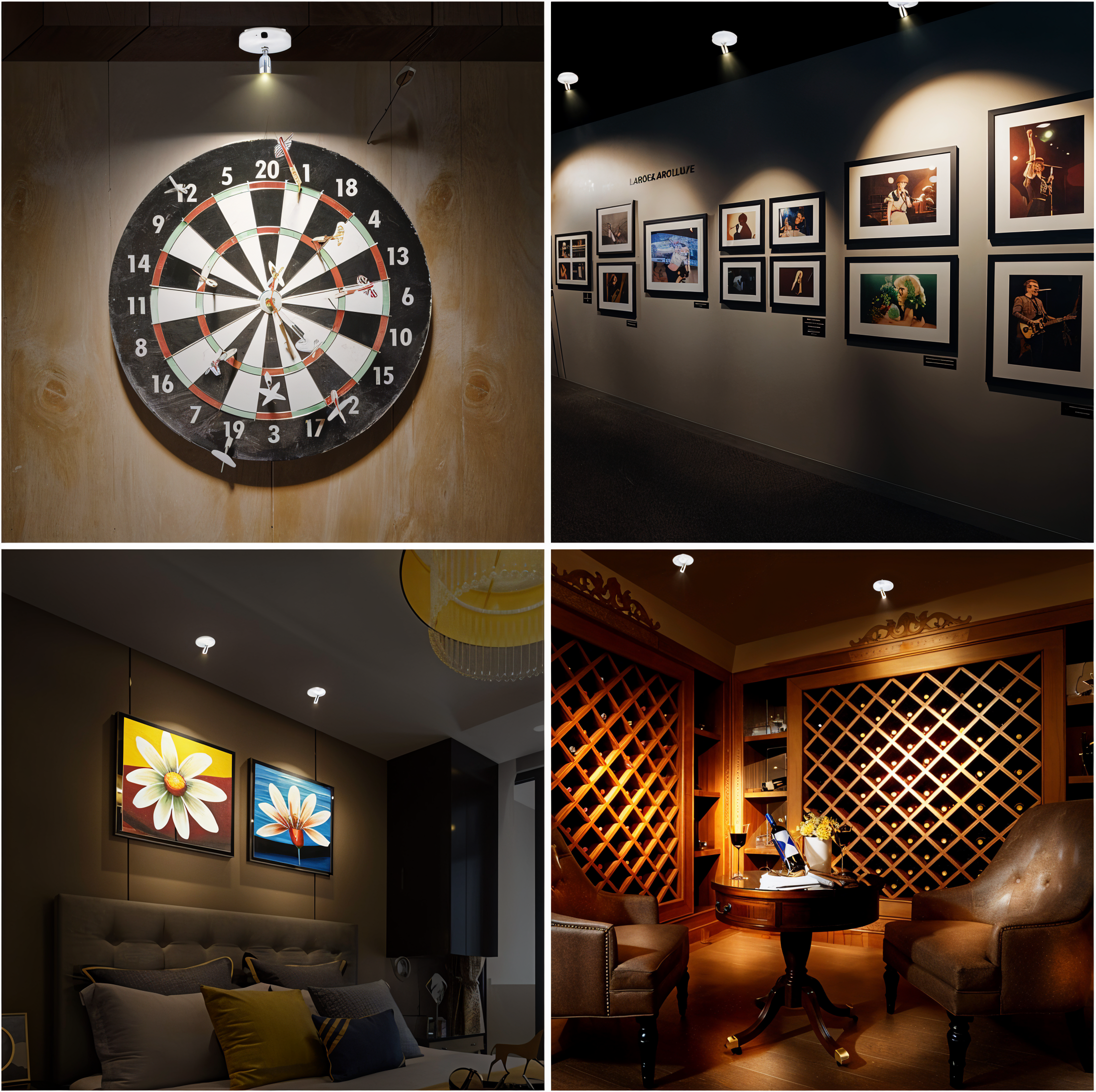 Mini LED Spotlight Trådløs Accentbelysning Justérbar Lysstyrke Kompakt Design