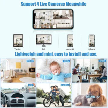 Mini Trådløs Kamera med Lyd og Video Streaming