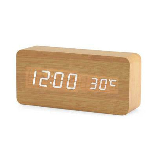 Minimalistisk Digital Vækkeur med Stemmebetjening Plast LED Display