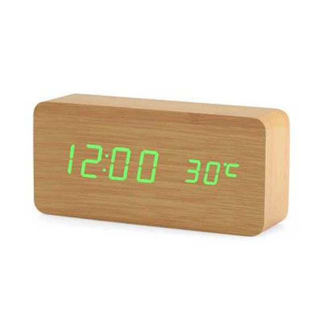 Minimalistisk Digital Vækkeur med Stemmebetjening Plast LED Display