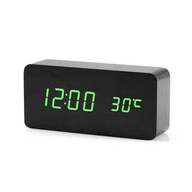 Minimalistisk Digital Vækkeur med Stemmebetjening Plast LED Display
